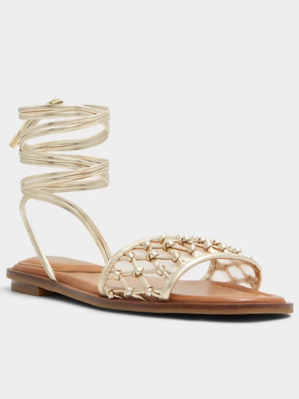 Aldo Seazen Gold Strappy Flat Sandals - Size 10 ✨